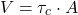 \[V = \tau_c \cdot A\]