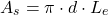 \[A_s = \pi \cdot d \cdot L_e\]